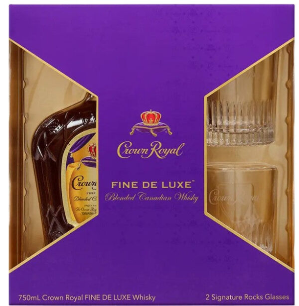 Crown Royal Fine De Luxe Blended Canadian Whiskey Two Glass Cup Gift Set World of Whiskey Sale Crown Royal Fine De Luxe Blended Canadian Whiskey Two Glass Cup Gift Set - World of Whiskey Sale