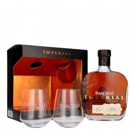 Ron Barcelo Imperial Rum With 2 Rock Glass World of Whiskey Sale Ron Barcelo Imperial Rum With 2 Rock Glass - World of Whiskey Sale